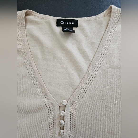 City Silk Tan Silk Blend Jersey - NWOT - Size XL - Picture 5 of 9